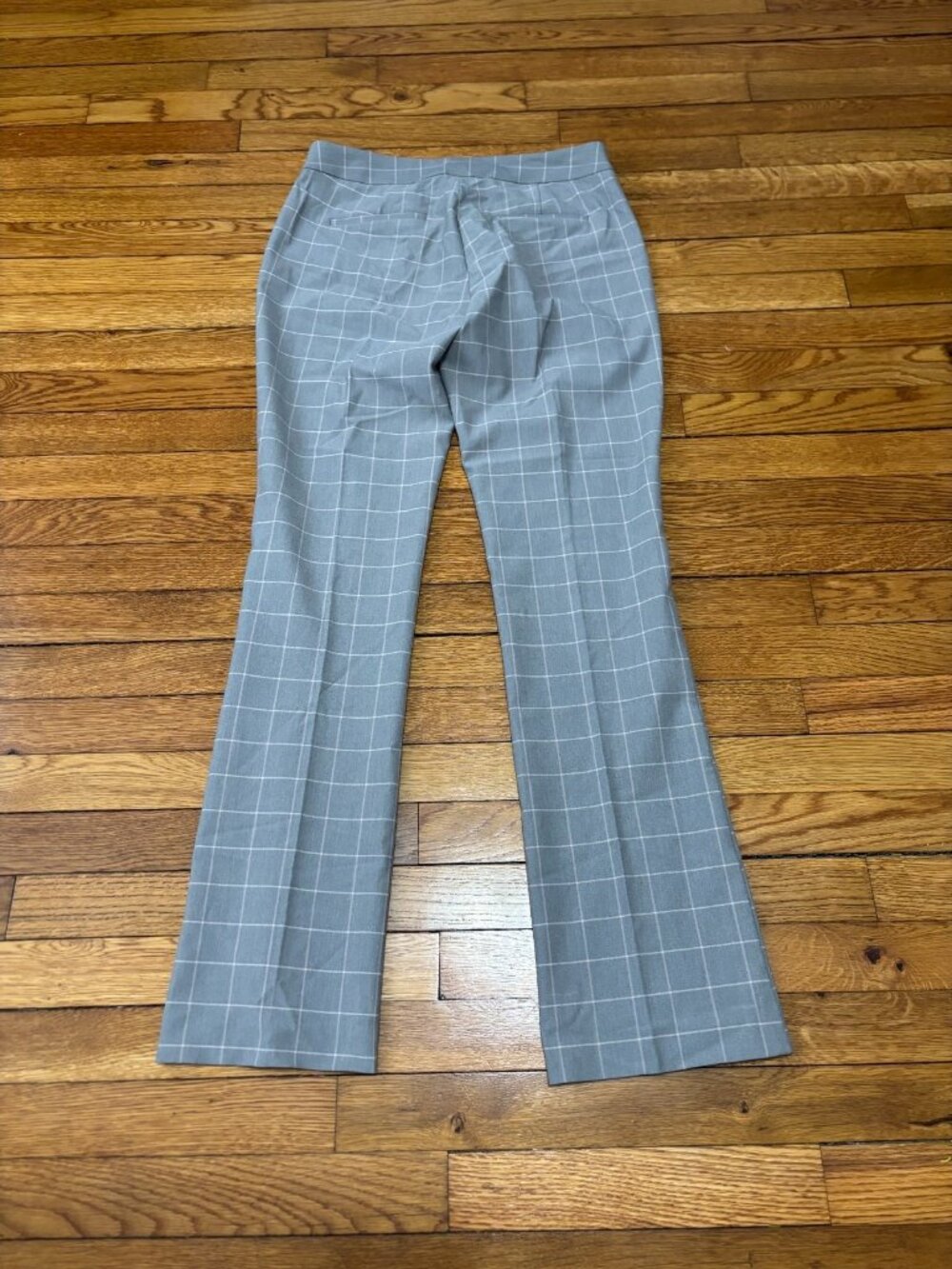 Express Columnist Barely Boot Dress Pants Womens Size 6 Gray Pink Check Trousers - Picture 6 of 6